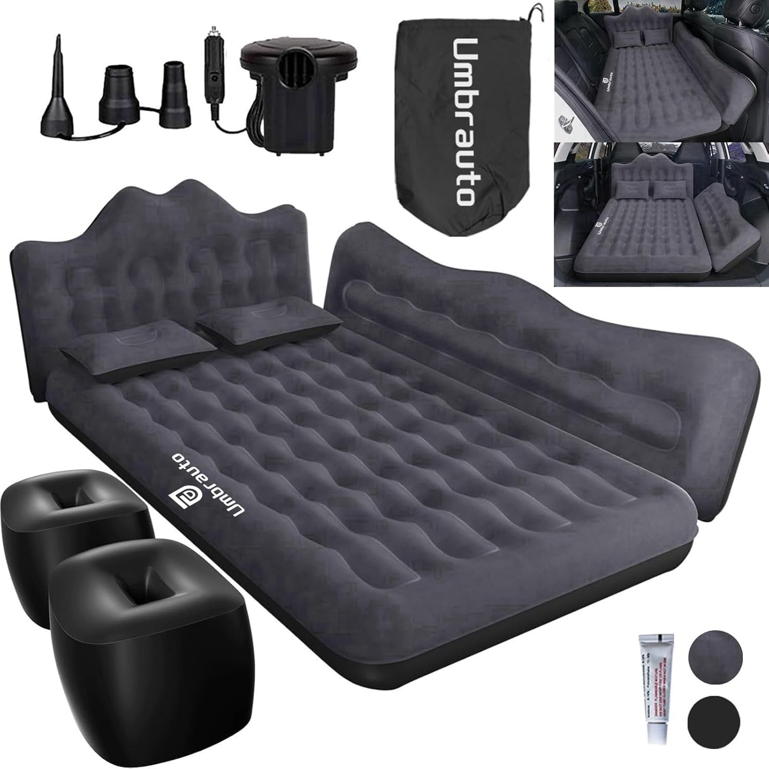 Umbrauto 23.62in/60cm Wide Inflatable Truck Mattress Car & SUV Back Seat Camping Bed with Pump