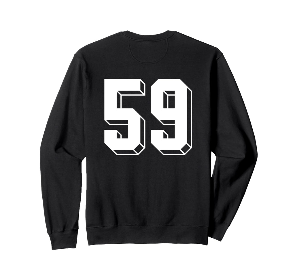 Number 59 Backside 80S 90S Team Sweatshirt - Minimalist Print Men Women