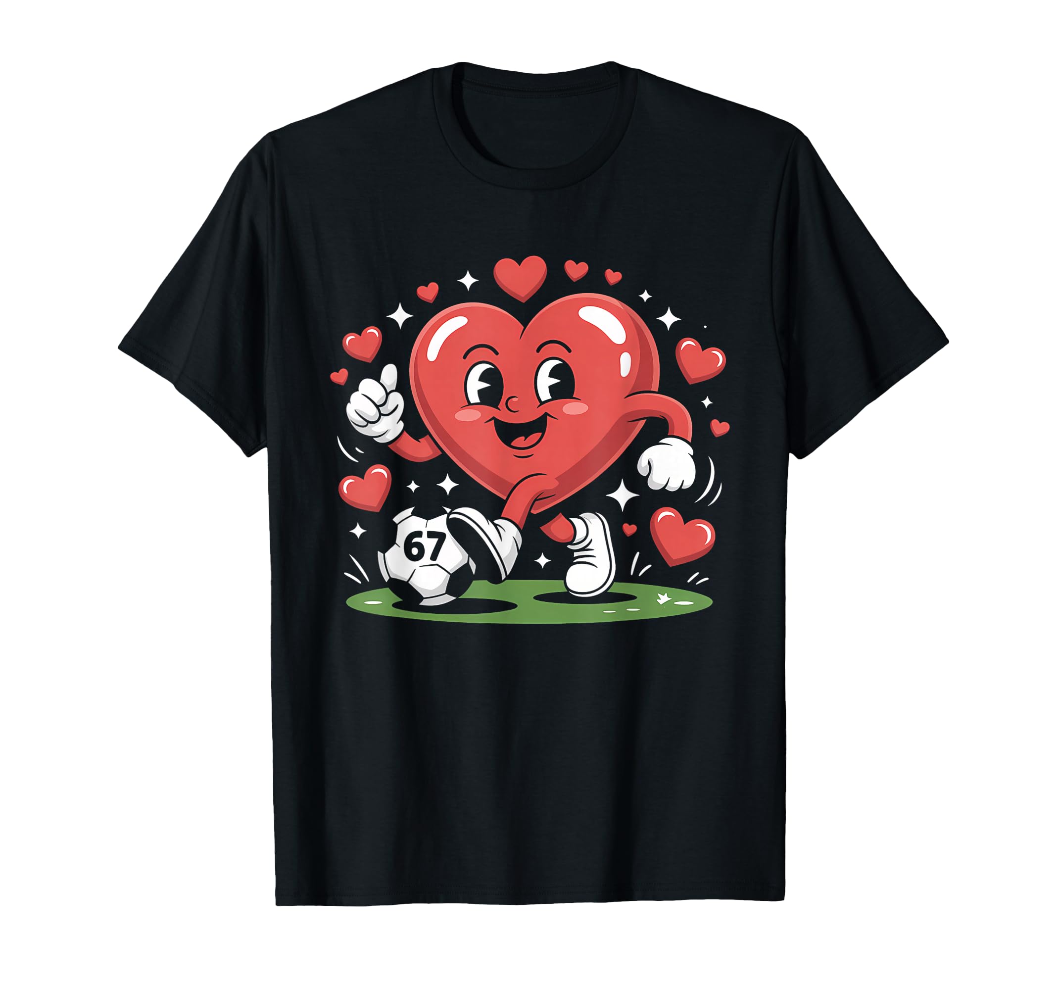 Funny Soccer Heart 67 Meme Valentines T-Shirt - Minimalist Print Unisex