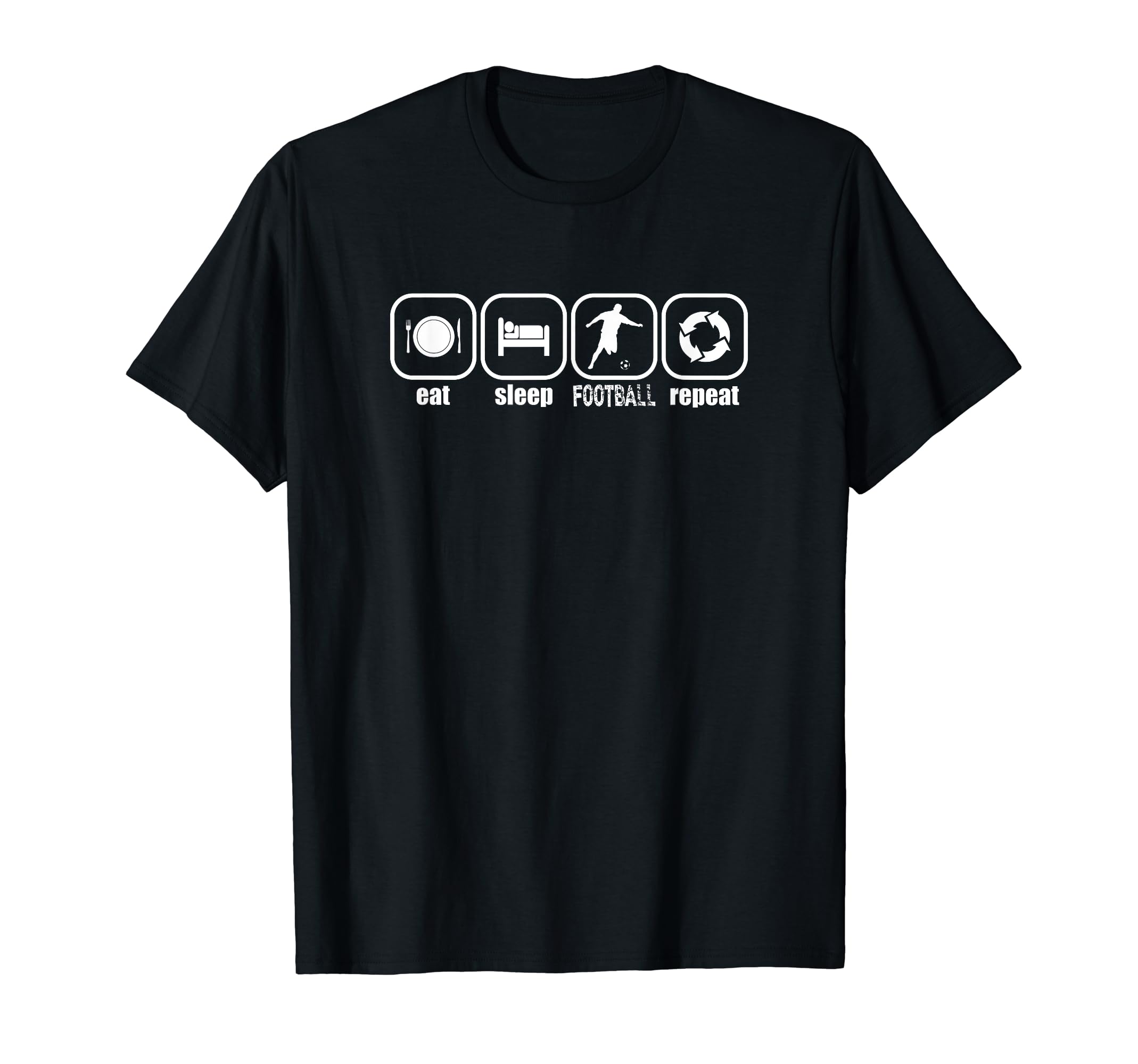 Eat Sleep Football Repeat Funny T-Shirt - Aesthetic Graphic Men Women