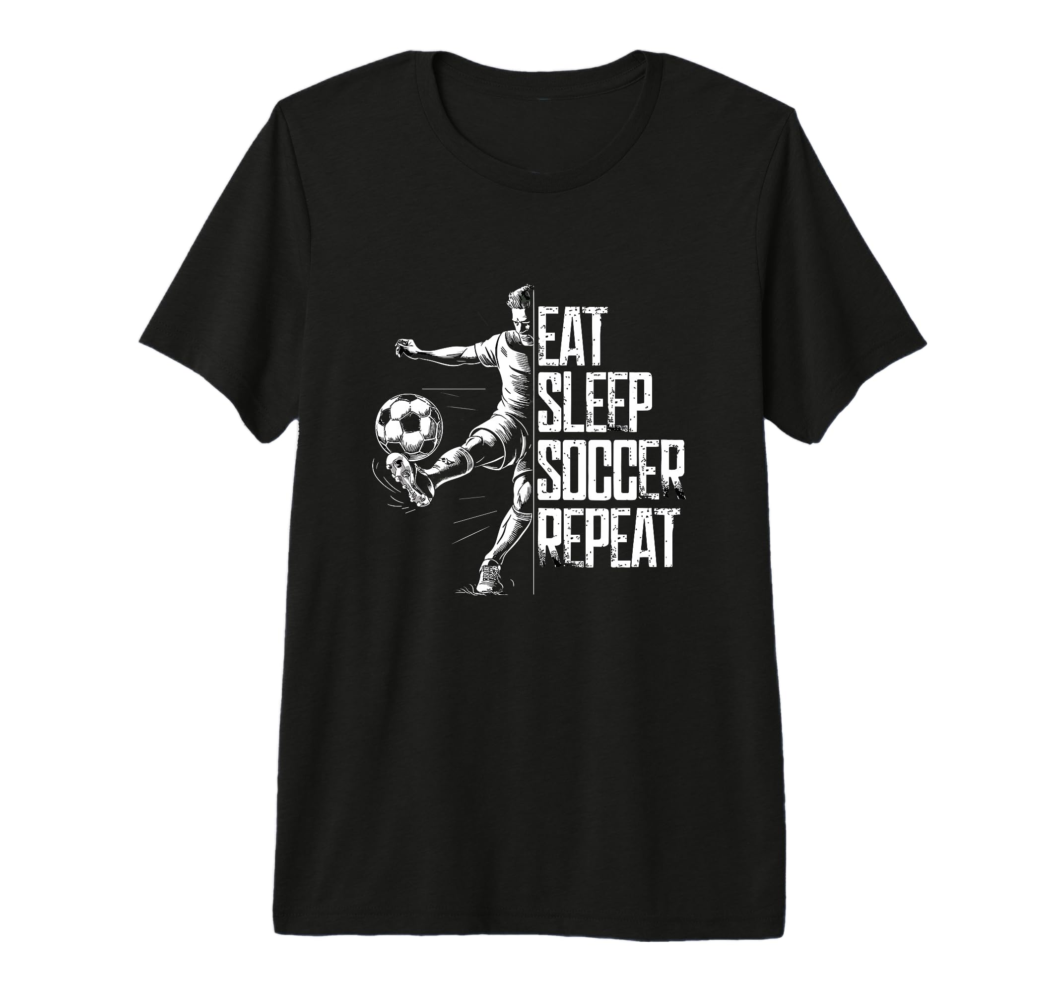 Eat Sleep Soccer Repeat Soccer Player T-Shirt - Streetwear Style Men Women