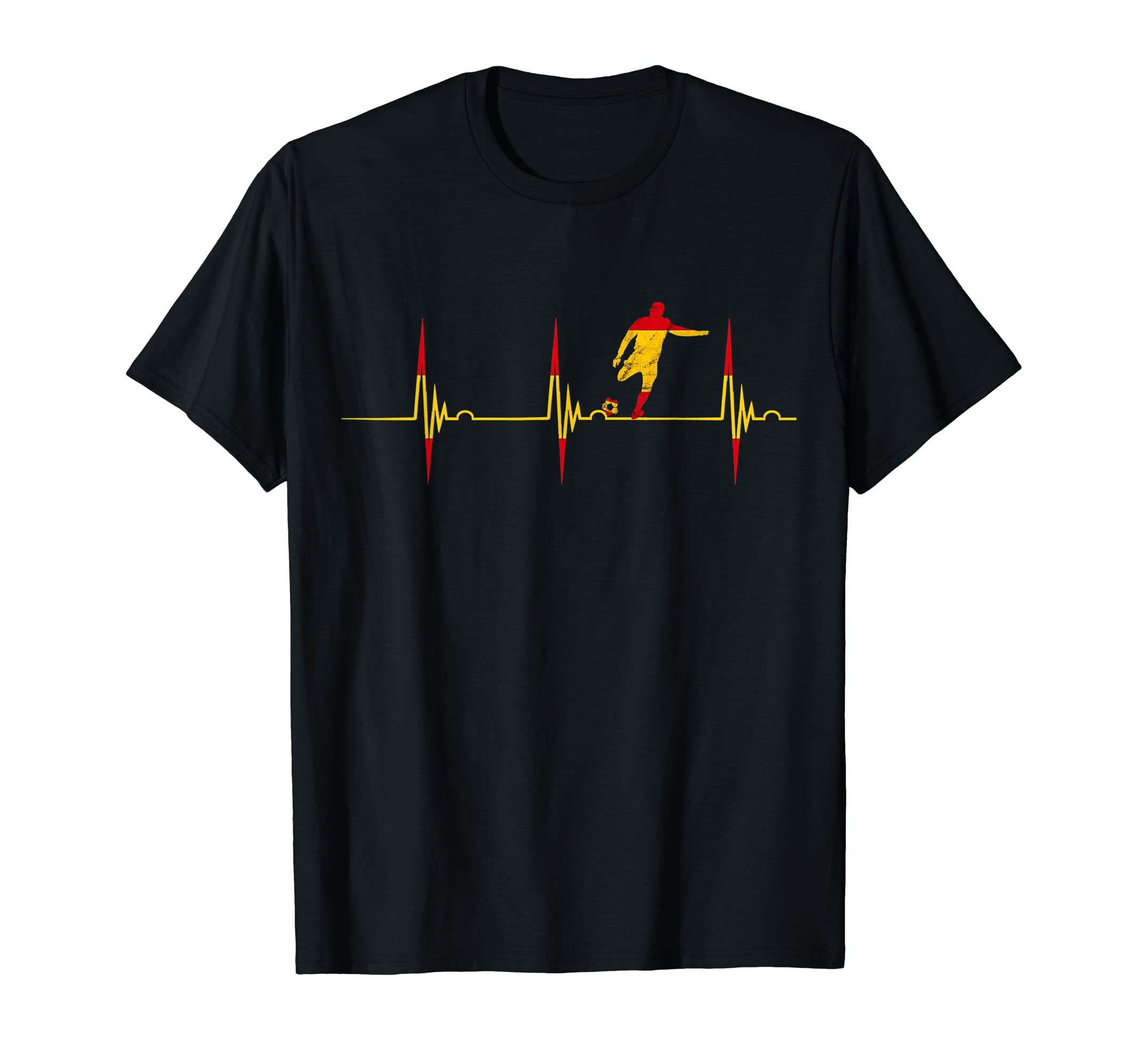 Spain Soccer Player Heartbeat Ekg T-Shirt - Novelty Apparel Men Women