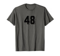 Number 48 80S 90S Soccer Team T-Shirt - Casual Everyday Wear Men Women