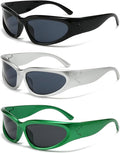 SOAR&EAGLE Y2K 3Pack Polarized sunglasses Wrap Around Men's Women's sunglasses Fashion Sport Shades Sun Glasses