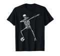 Dabbing Skeleton Football Soccer T-Shirt - Novelty Apparel Unisex