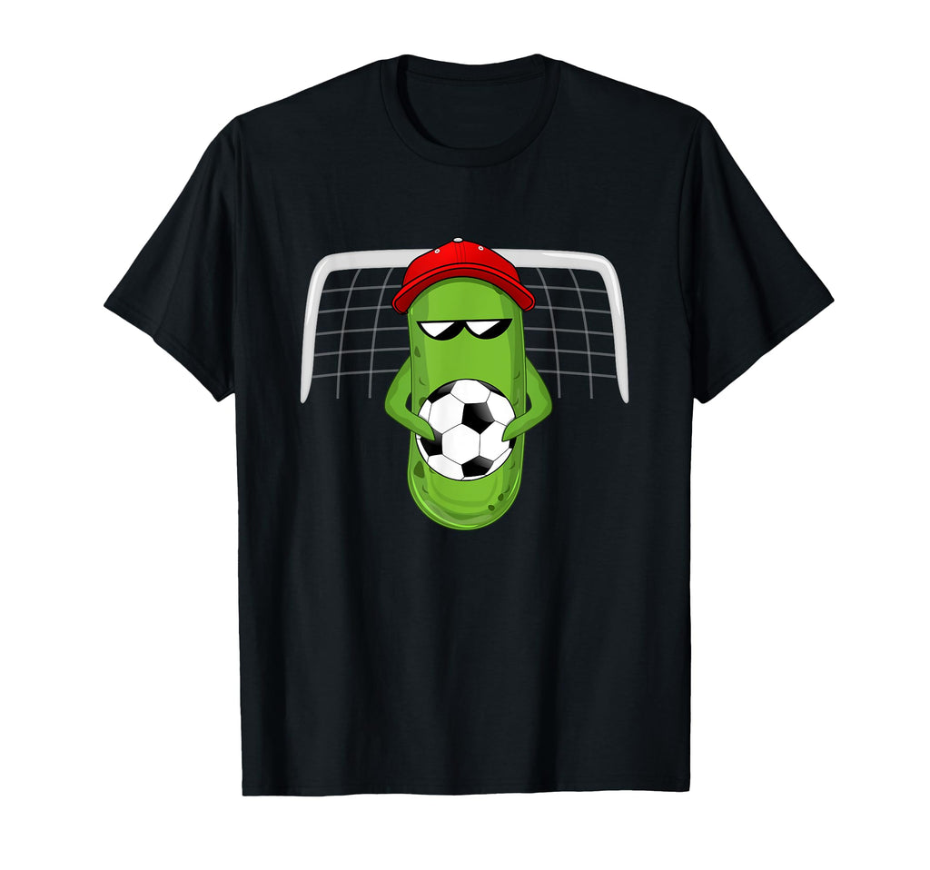Funny Pickle Playing Soccer T-Shirt - Casual Everyday Wear Unisex