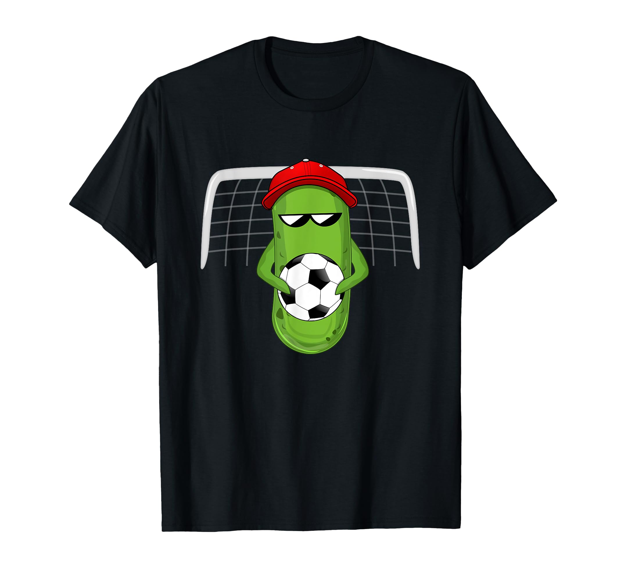 Funny Pickle Playing Soccer T-Shirt - Casual Everyday Wear Unisex
