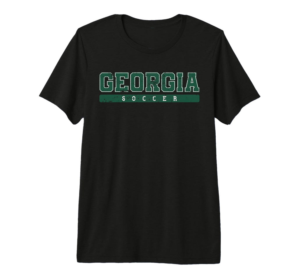 Georgia Soccer Green Text Tri Blend T-Shirt - Graphic Print Unisex