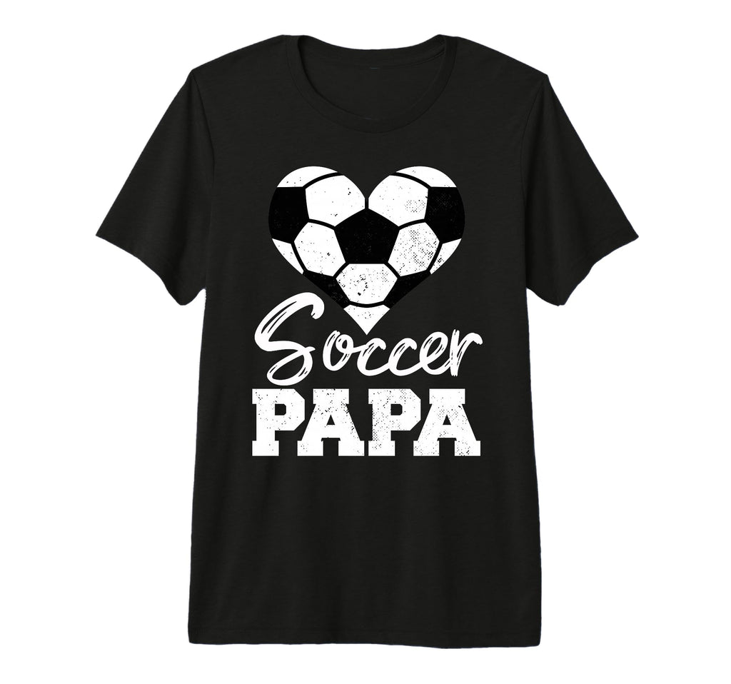 Mens Soccer Papa Heart Funny Soccer T-Shirt - Trendy Graphic for Adults