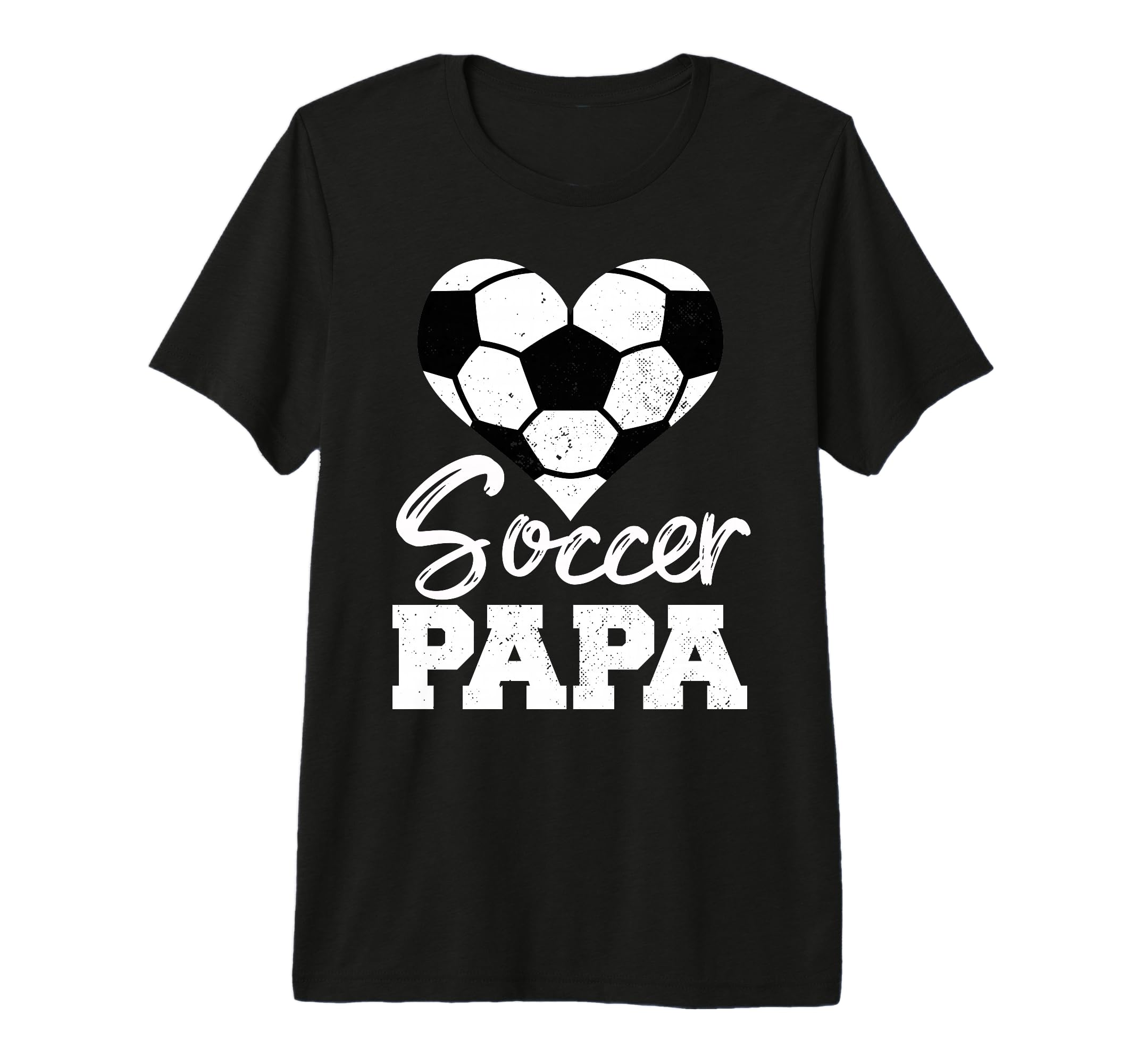 Mens Soccer Papa Heart Funny Soccer T-Shirt - Trendy Graphic for Adults