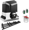 TOPENS RK1200T Automatic Sliding Gate Opener Rack Drive Electric Gate Motor for Heavy Driveway Slide Gates Up to 3400 Pounds, Security Gate Operator AC Powered with Nylon Gear Rack and Remote Control