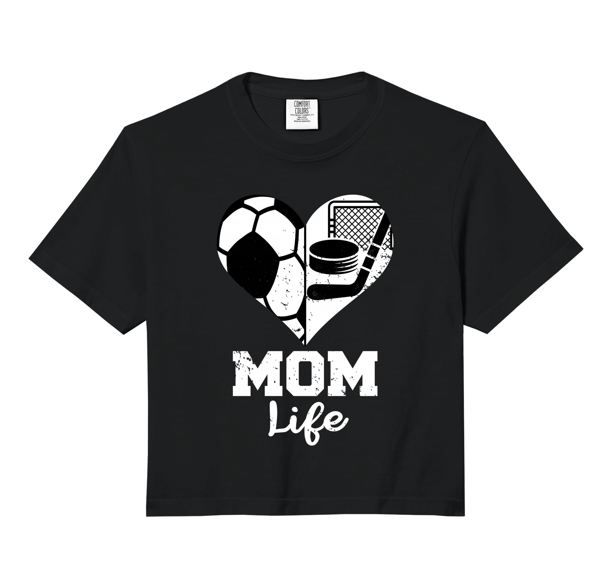 Mom Life Heart Funny Soccer Hockey Hoodie - Casual Everyday Wear Unisex