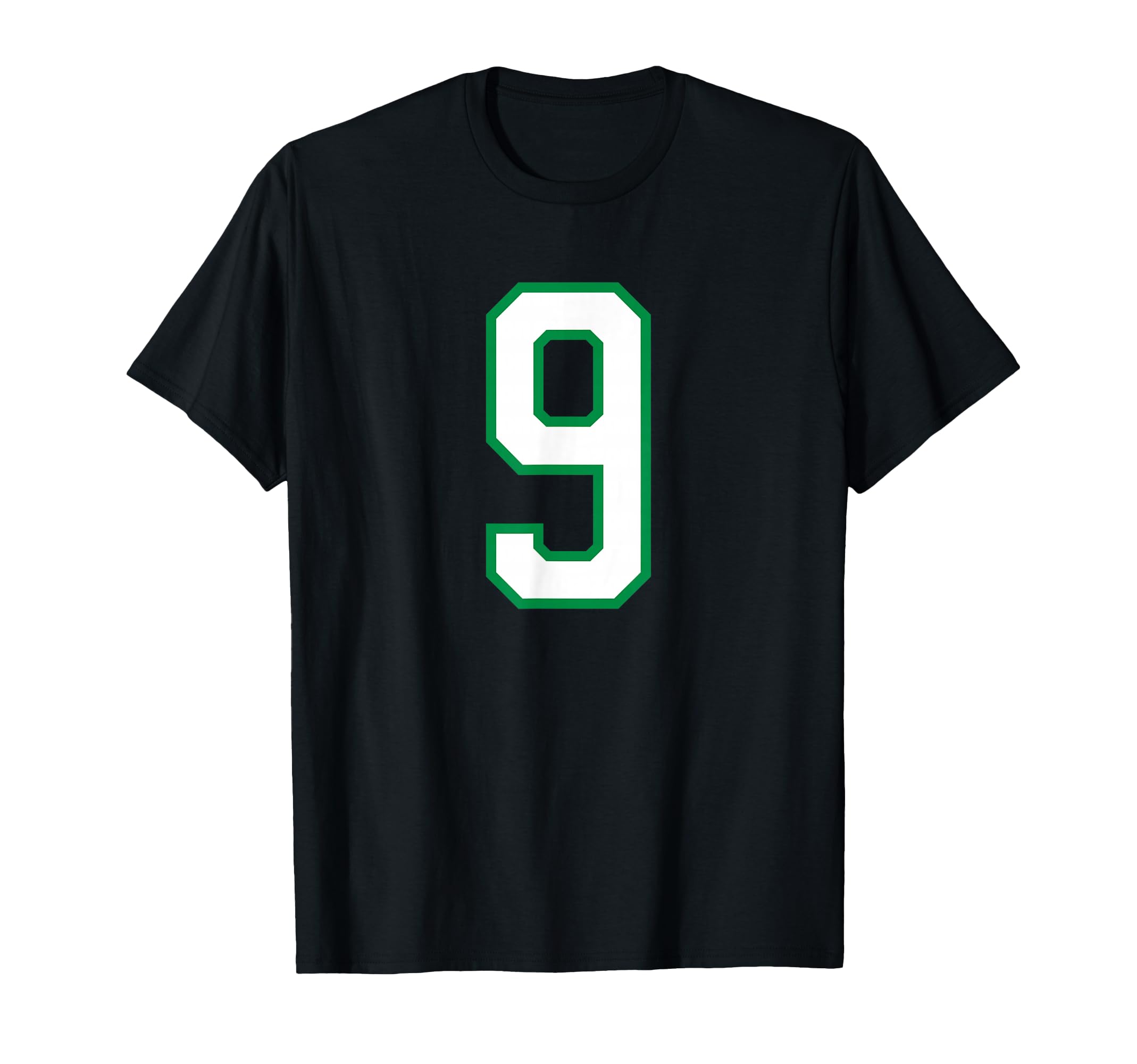 White Green Sport Team Number 9 T-Shirt - Aesthetic Graphic Men Women