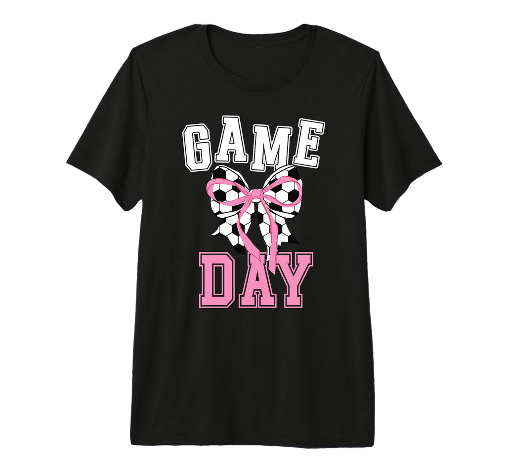 Game Day Soccer Game Day Coquette T-Shirt - Minimalist Print for Adults