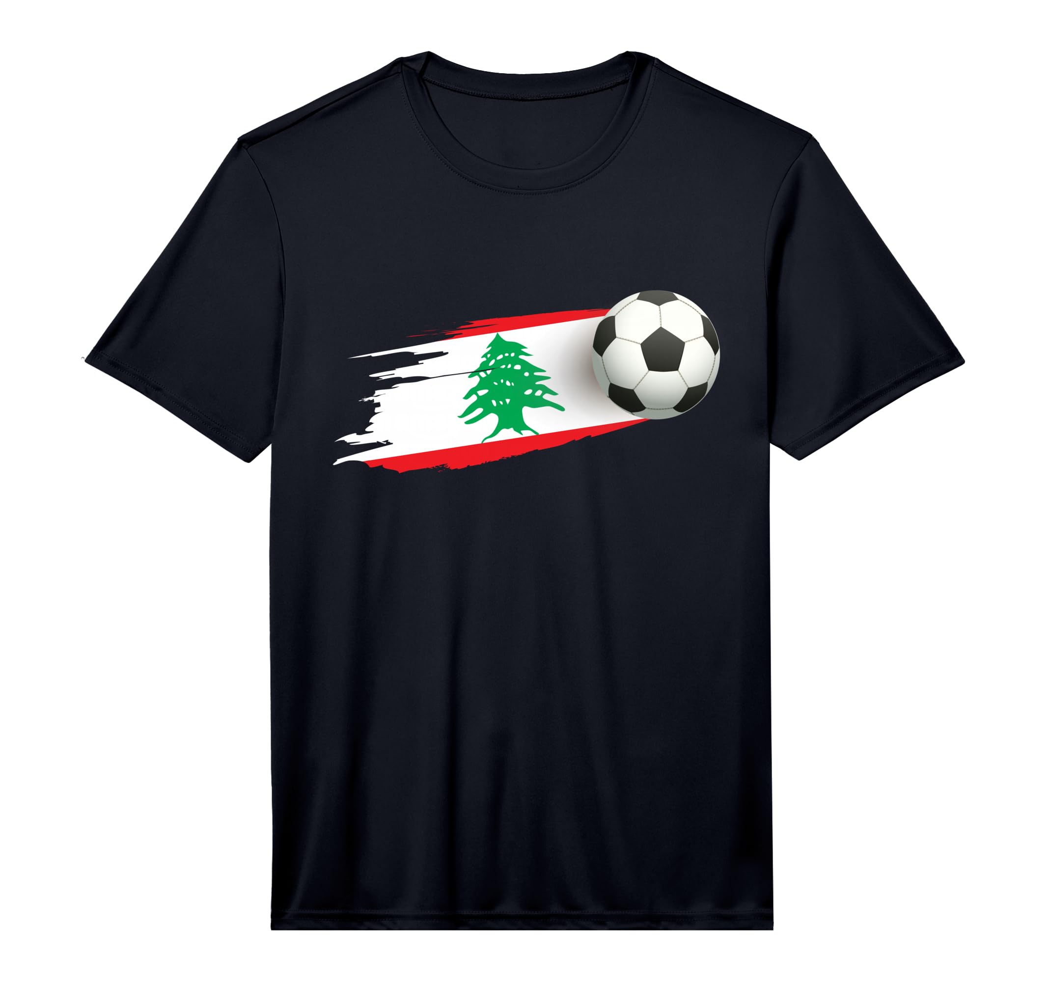 Lebanon Soccer Ball Lebanon Flag Jersey T-Shirt - Aesthetic Graphic Unisex