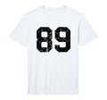 Sports Team Distressed Black Number 89 T-Shirt - Trendy Graphic for Adults