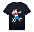 Dabbing Husky Dog Luxembourg Football T-Shirt - Custom Art Print Men Women