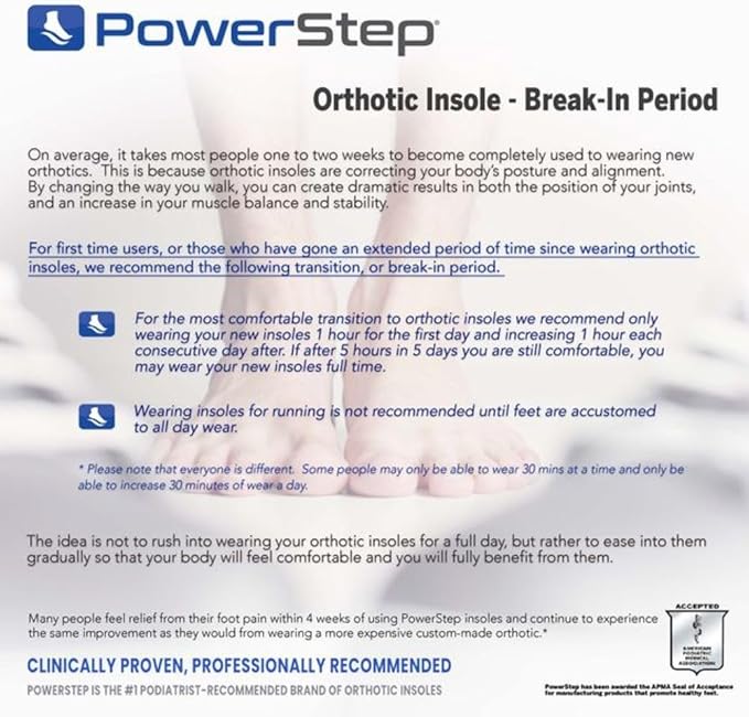 PowerStep Pulse Plus Met - Ball of Foot Pain Relief Shoe Insoles - Running Shoe Orthotics for Metatarsal Foot Pain, and Morton's Neuroma Relief - Made in The USA (M 7-7.5, F 9-9.5)