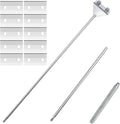Aquarium Fish Tank Tools Kit Stainless Steel Algae Cleaning Scraper Razor Cleaner with 10 Pcs Blades (26 Inch)