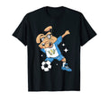 Guatemala Flag Dabbing Dog Football T-Shirt - Casual Everyday Wear Unisex