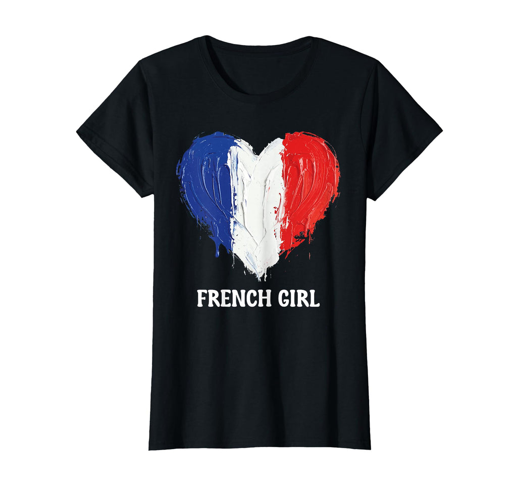 French Flag Heart Soccer Football France T-Shirt - Graphic Print Unisex