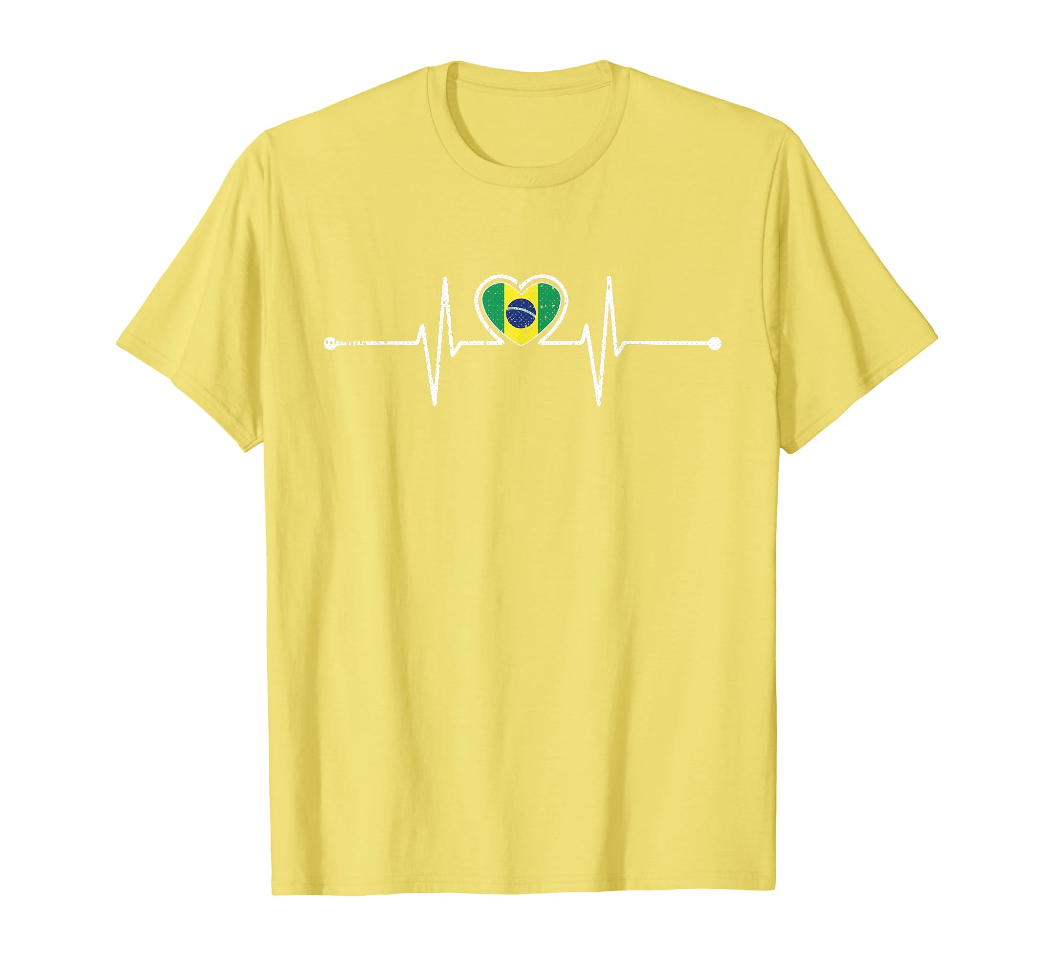 Brazil Soccer Heartbeat Brazilian T-Shirt - Unique Graphic Men Women