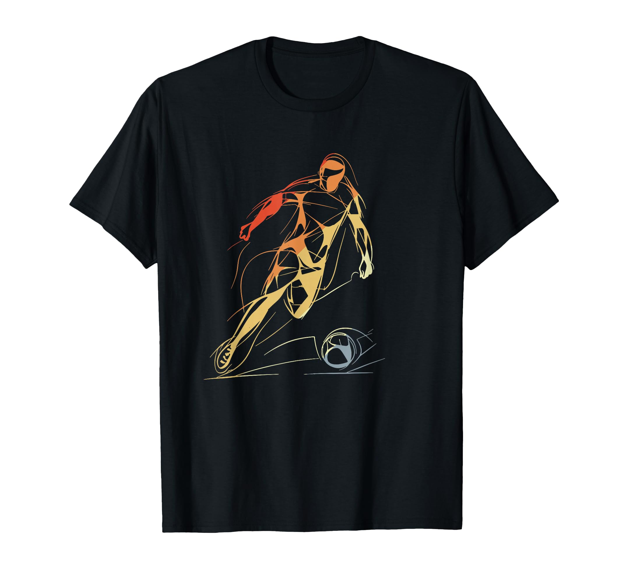 Soccer Player Sketch Football T-Shirt - Casual Everyday Wear Men Women