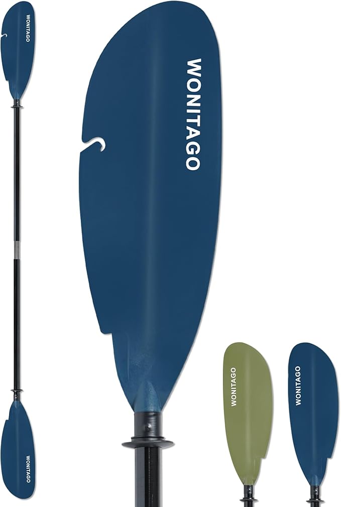 Angler Kayak Paddle with Fiberglass Shaft and Plastic Blade, Floating Adjustable Fihsing Kayak Oar, 220-240 cm/86-94", 240-260 cm/94-102", 260-280 cm/102-110"