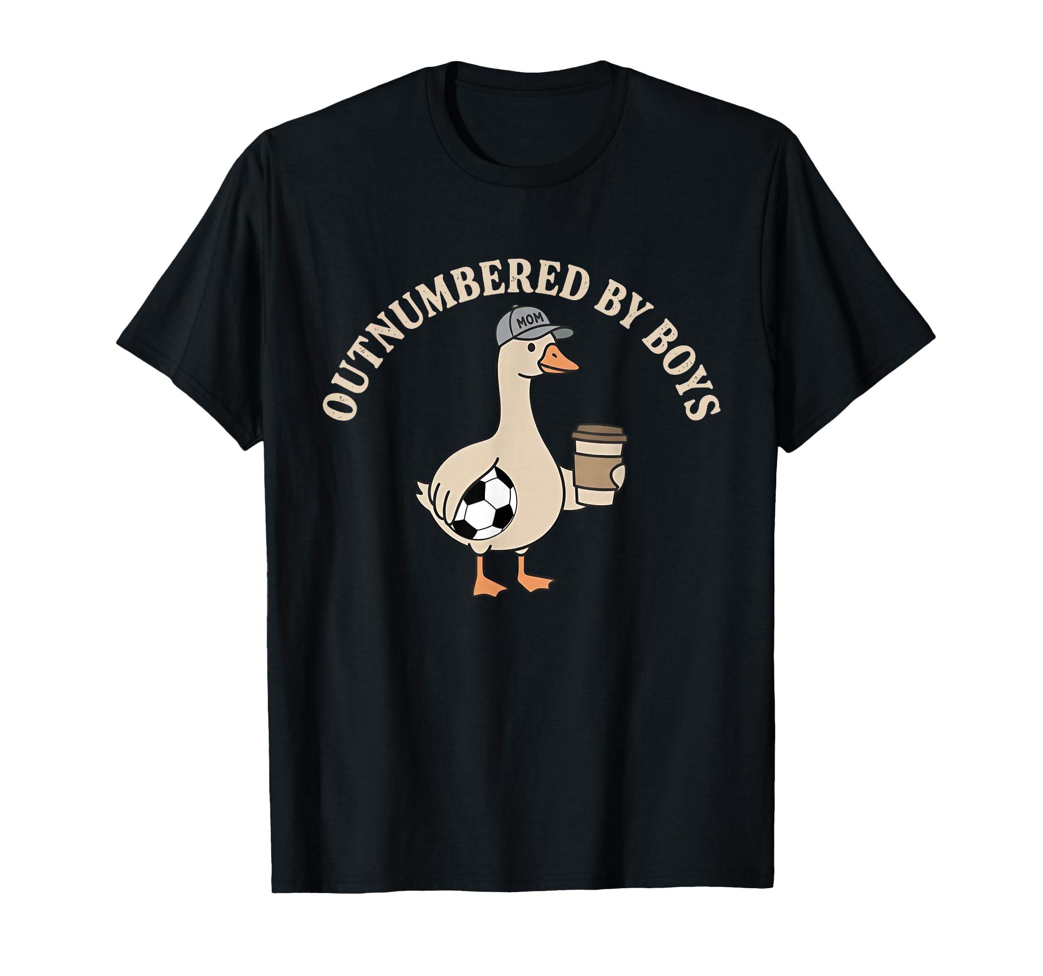 Outnumbered Funny Mom Goose Soccer T-Shirt - Unique Graphic for Adults