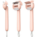 Self Cleaning Grooming Brush for Shedding Pets Rake Gently Removes Loose Undercoat Mats Tangled (Pink)