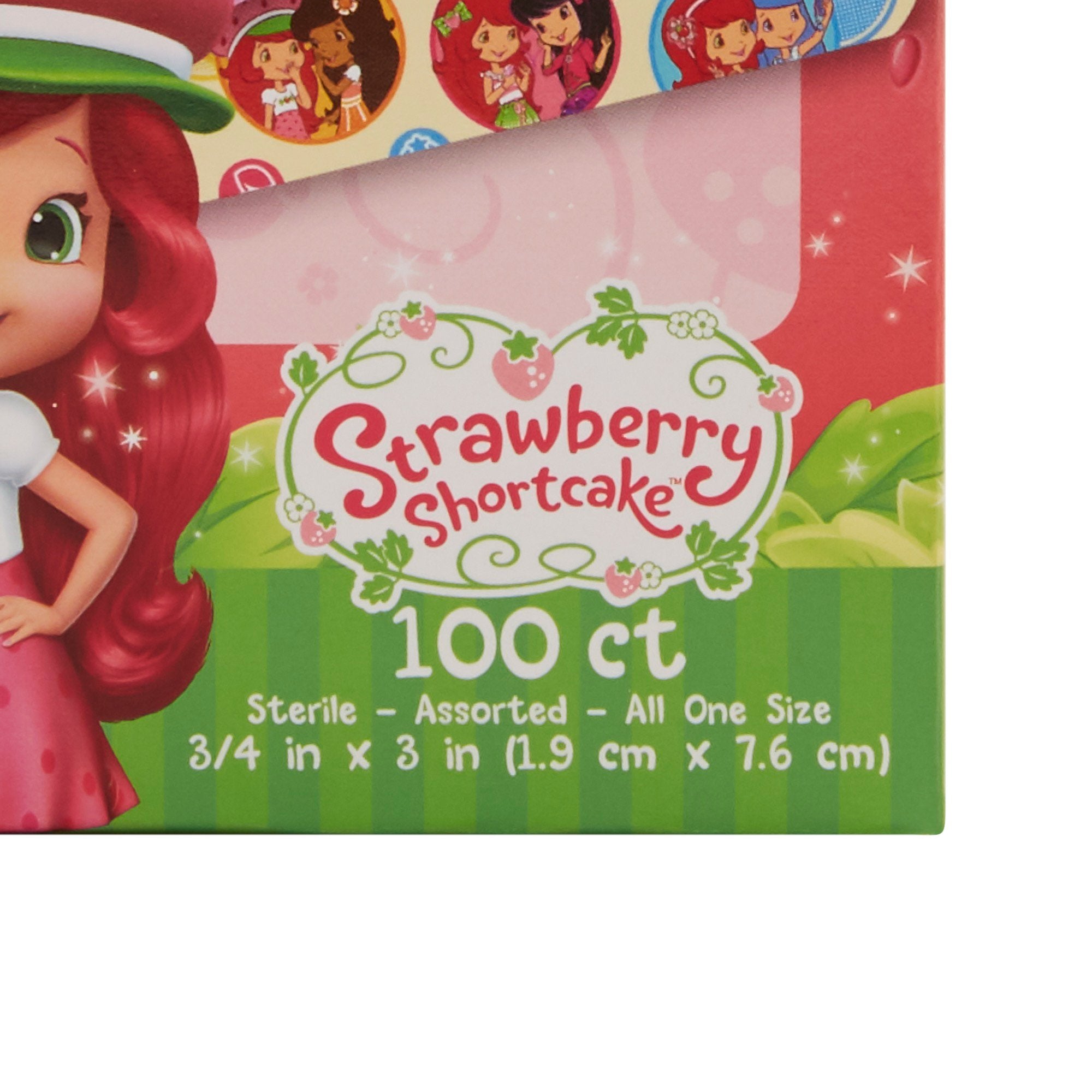 American® White Cross Stat Strip® Strawberry Shortcake Design Adhesive Strips 10851