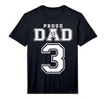Number 3 Custom Proud Soccer Futbol Dad T-Shirt - Graphic Print Men Women