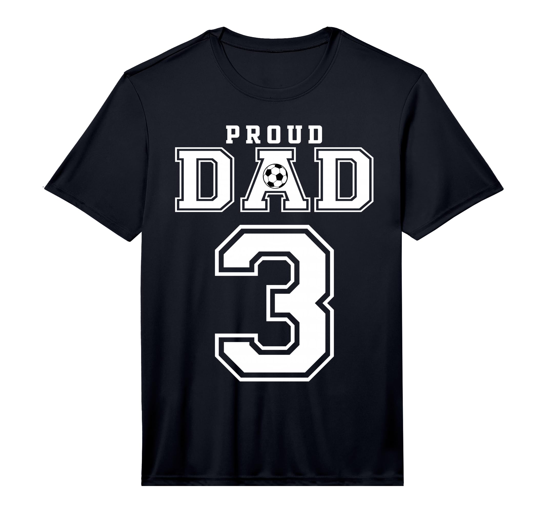 Number 3 Custom Proud Soccer Futbol Dad T-Shirt - Graphic Print Men Women