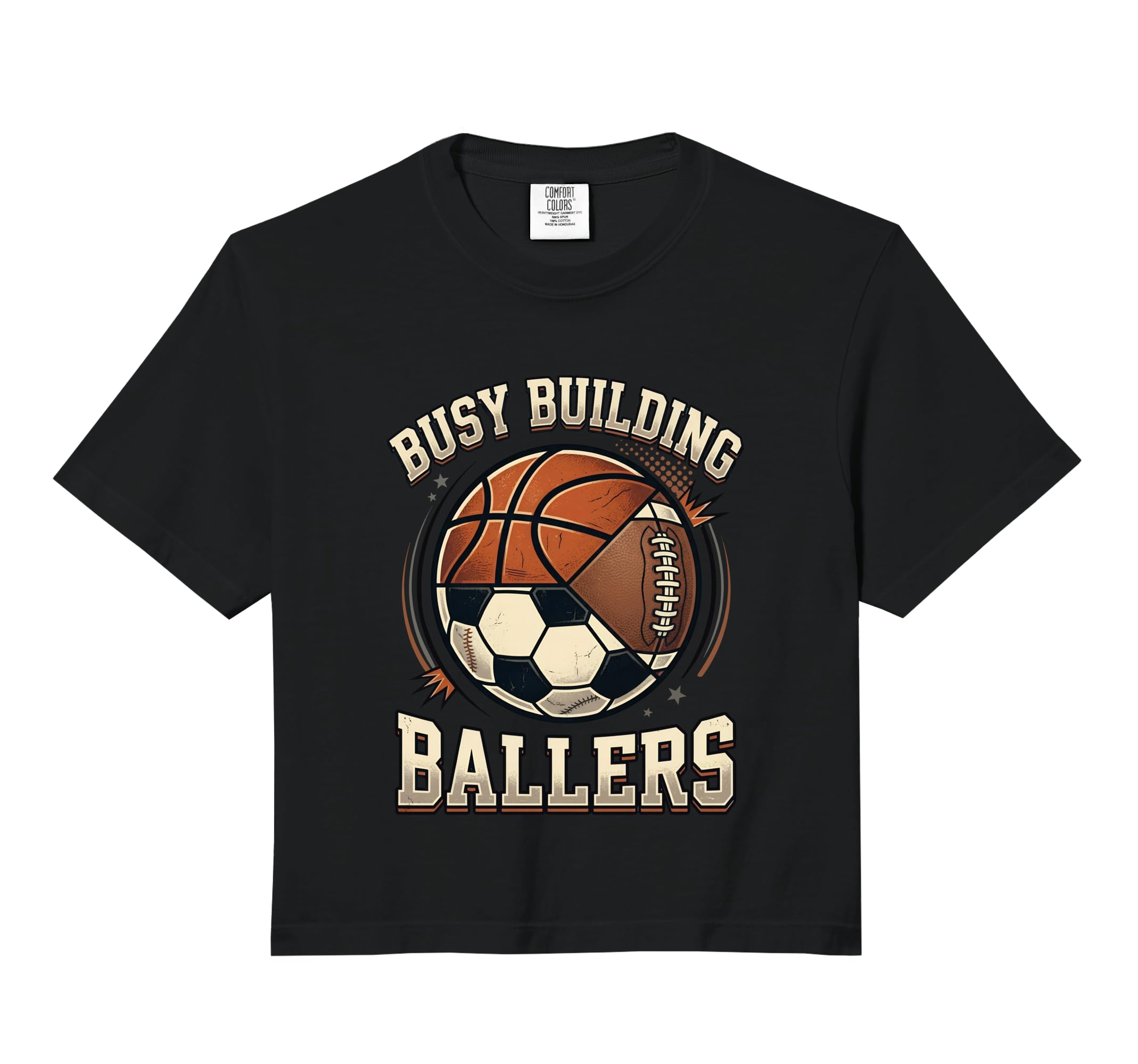 Funny Busy Raising Ballers Football Sweatshirt - Graphic Print Unisex