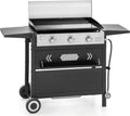 MFSTUDIO 27 Inch Flat Top Propane Gas Griddle Grill, Ceramic Coated Cast Iron Pan, Outdoor Flattop Grill with Lid for Cooking