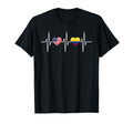Usa Colombia Heartbeat America Colombian T-Shirt - Graphic Print Unisex