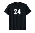 Number 24 80S 90S Soccer Team Jersey T-Shirt - Novelty Apparel for Adults
