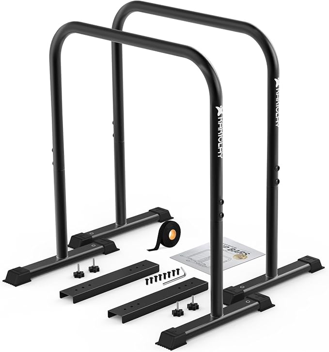 2025 Upgrade World's Best Strongest Premium Dip Bars With Adjustable Ultra-Stable Settings & Non-Slip Feet - USA Original Patent, Designed, Shipped, Warranty