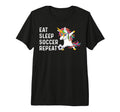 Eat Sleep Soccer Repeat Funny Tri Blend T-Shirt - Unique Graphic Unisex
