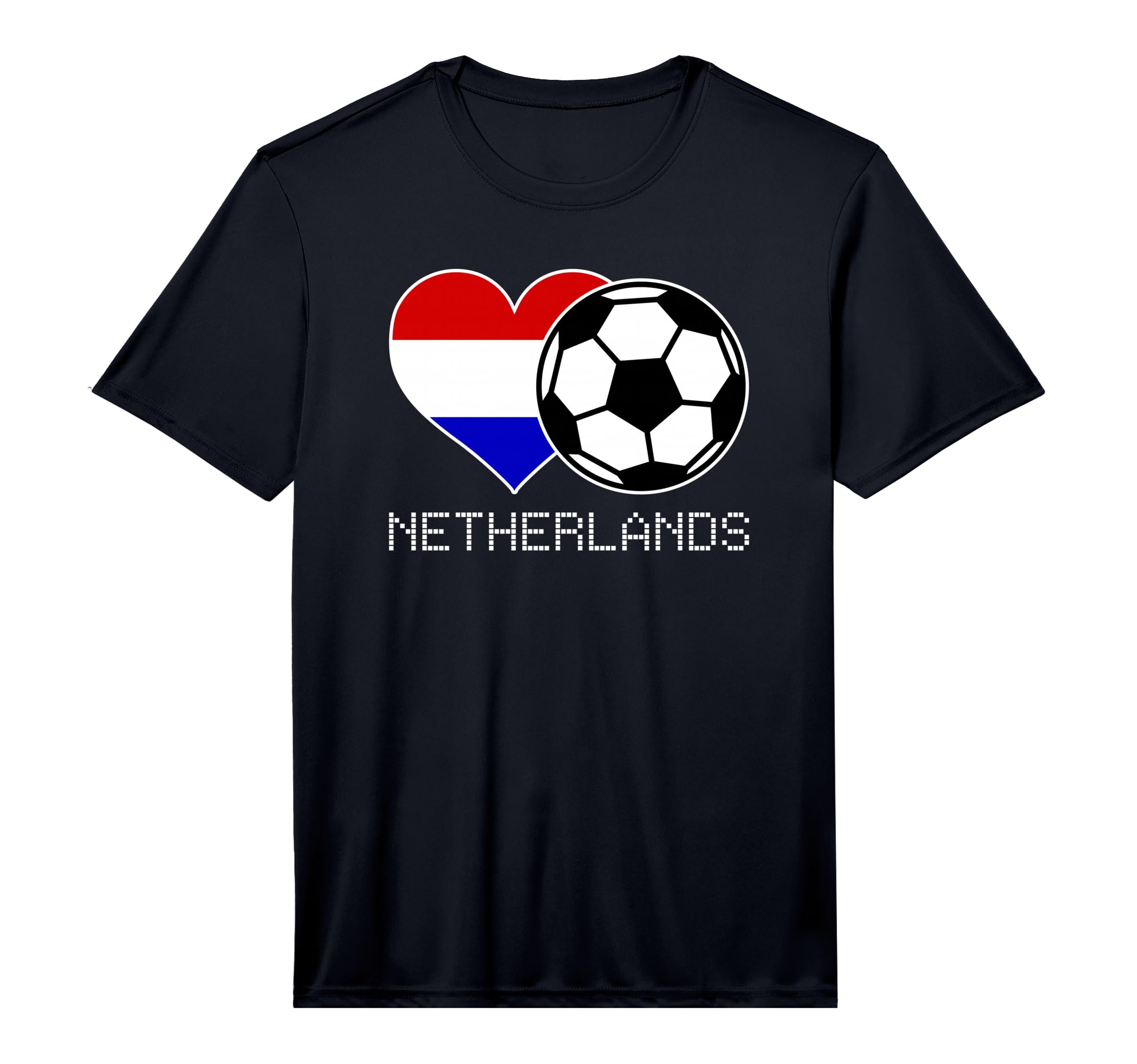 Netherlands Soccer Dutch Flag Love T-Shirt - Graphic Print for Adults