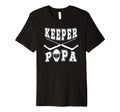 Mens Ice Hockey Keeper Papa Ice Hockey T-Shirt - Minimalist Print Unisex