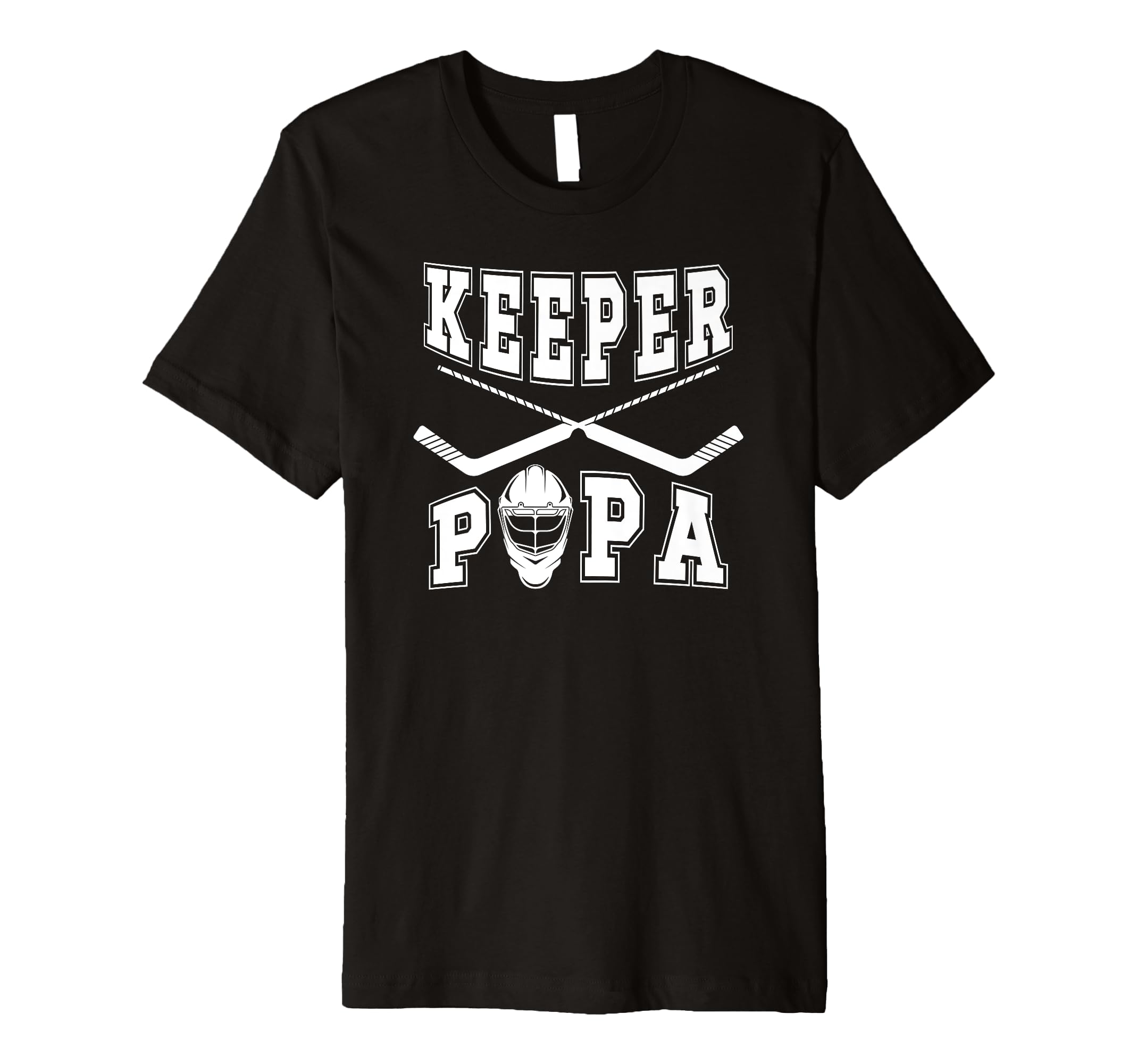 Mens Ice Hockey Keeper Papa Ice Hockey T-Shirt - Minimalist Print Unisex