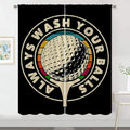 Golf Blackout Curtains for Boy Girl Room Darkening Decor,Sport Theme and White Motto Dark Background Bedroom Living Room Home Rod Pocket Thermal Insulated Window Curtain/Drapes Panel,84x84 Inch…