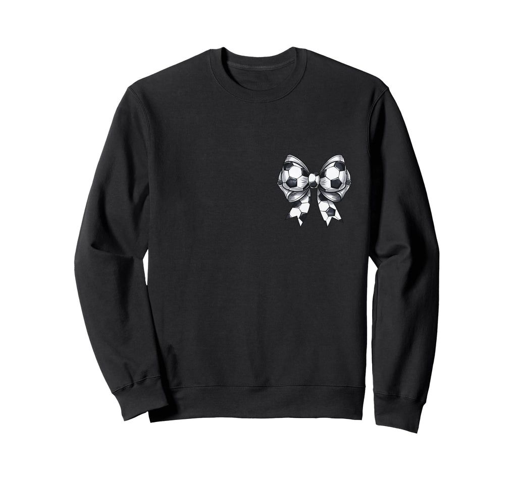 Soccer Aunt Coquette Bow Front Back Sweatshirt - Aesthetic Graphic Unisex