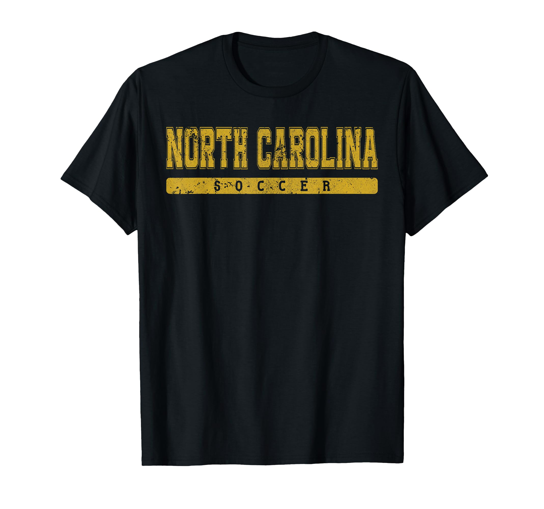 North Carolina Soccer Yellow Text T-Shirt - Unique Graphic Unisex