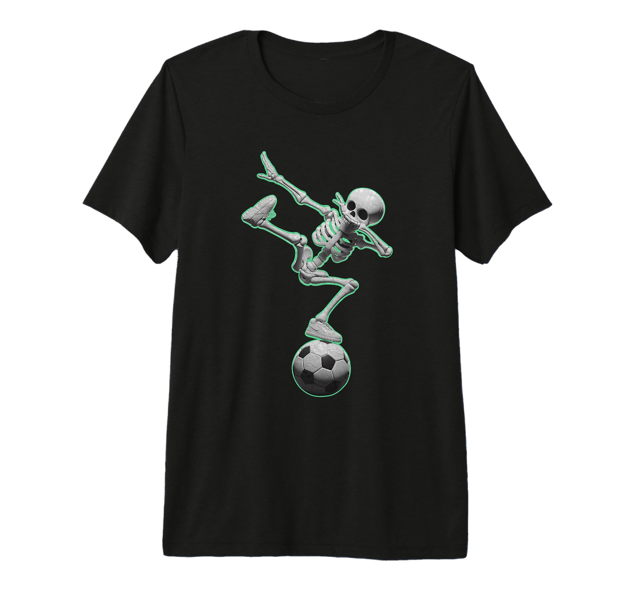 Dabbing Skeleton Soccer Spooky Season T-Shirt - Graphic Print for Adults
