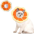 Cat Cone Collar Soft, Adjustable Cat Recovery Collar to Stop Licking After Surgery Protective E Collar for Cats Small Dogs, Orange S