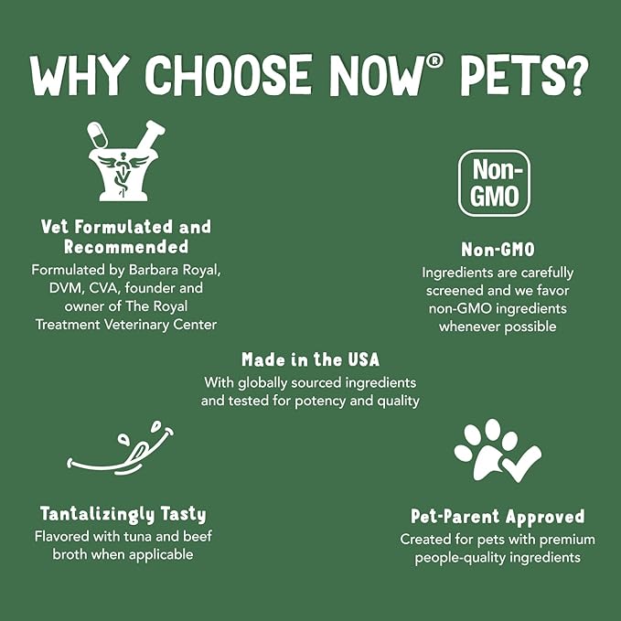 NOW Pet Health, Joint Support Supplement, Formulated for Cats & Dogs, NASC Certified, 90 Chewable Tablets