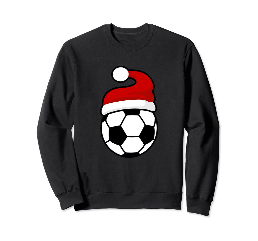 Soccer Football Santa Hat Sweatshirt - Graphic Print Unisex