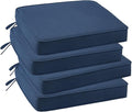 Outdoor Sunbrella Square Corner Seat Cushion, 19"x19"x3", Set of 4, Non Slip Seat Cushion Pads with Removable Cover for Patio Furniture, Garden Yard Lawn, Specrtum Indigo